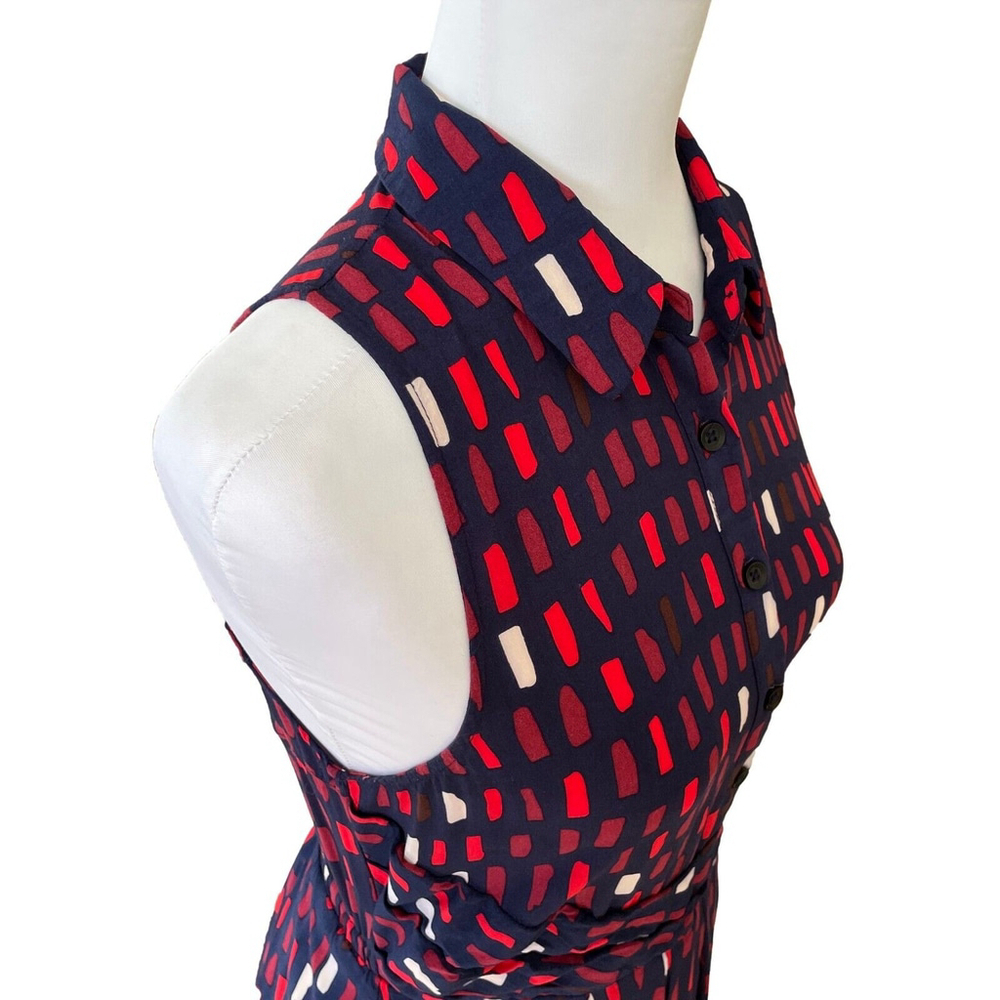 Anthropologie Navy Geometric Dress Small - Picture 8 of 14